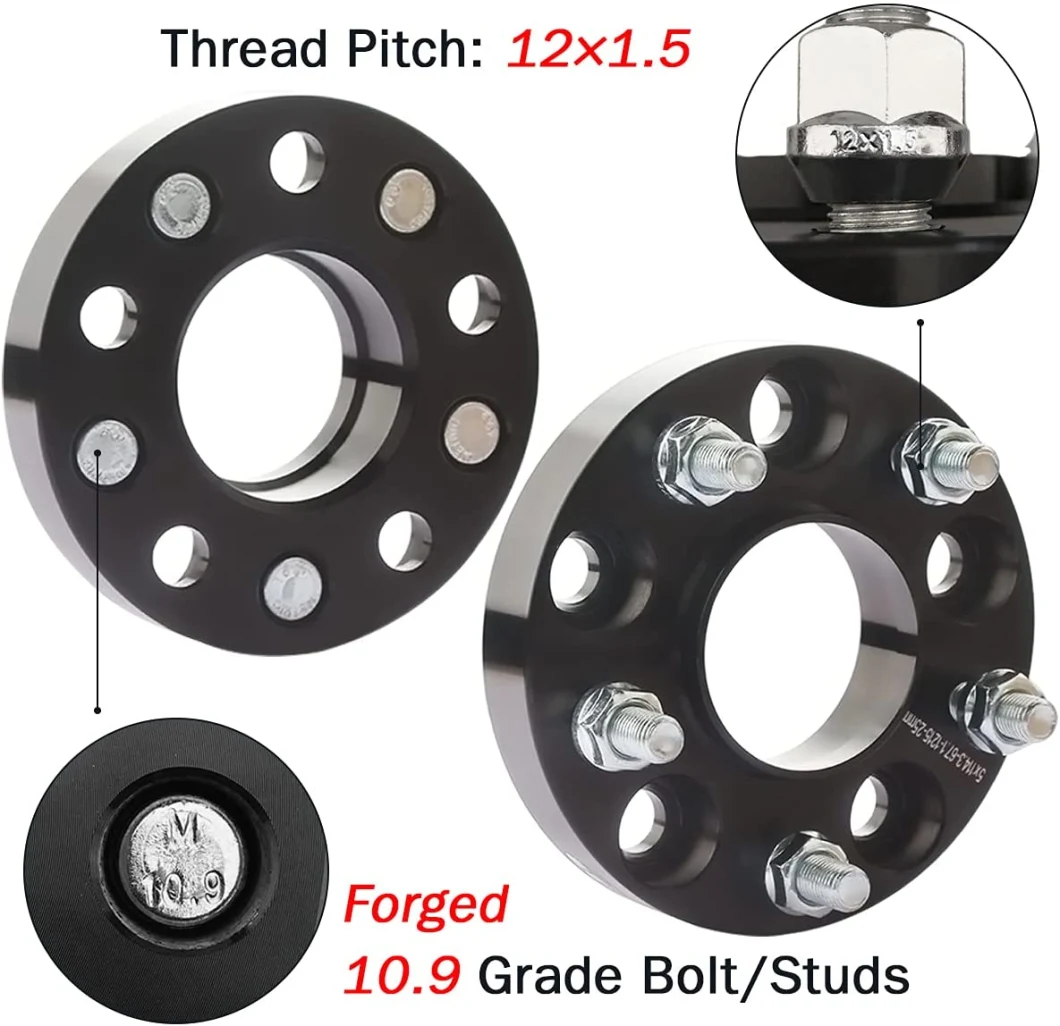 5X114.3 Wheel Spacers 1" with 67.1mm Hub Bore 12X1.5 Studs